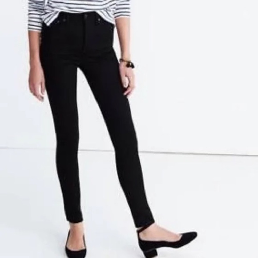 Madewell black denim women’s 9 inch high riser skinny skinny style size 26 jeans